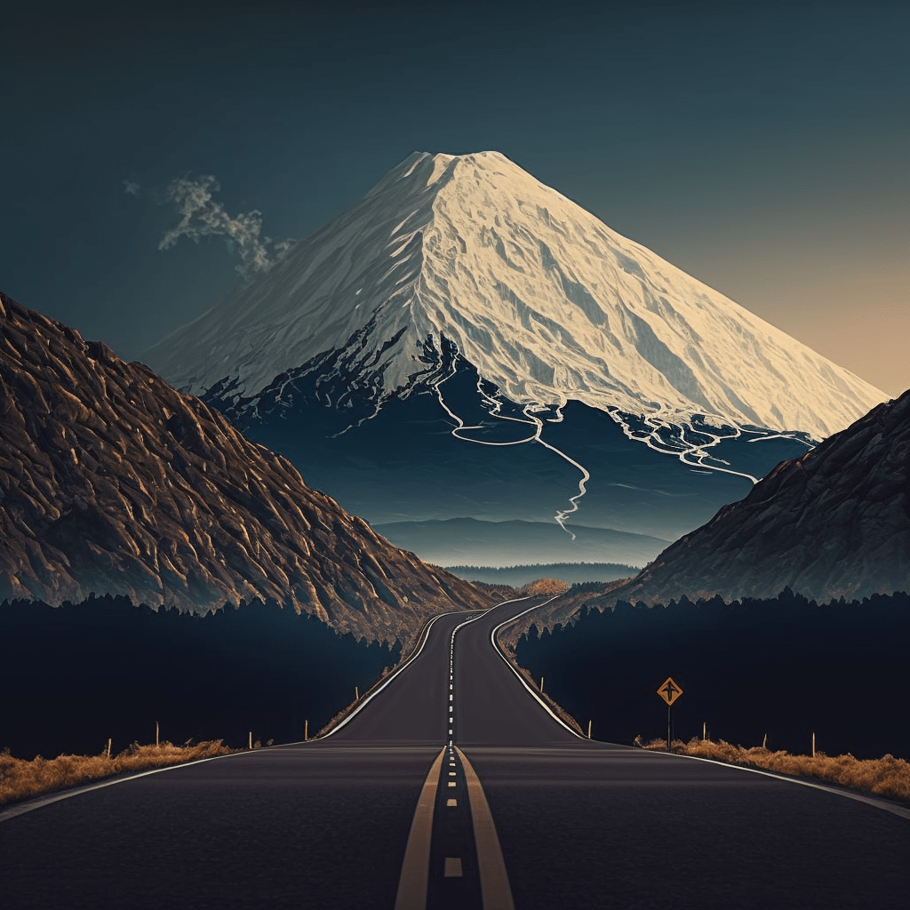 通往富士山的寂寞公路